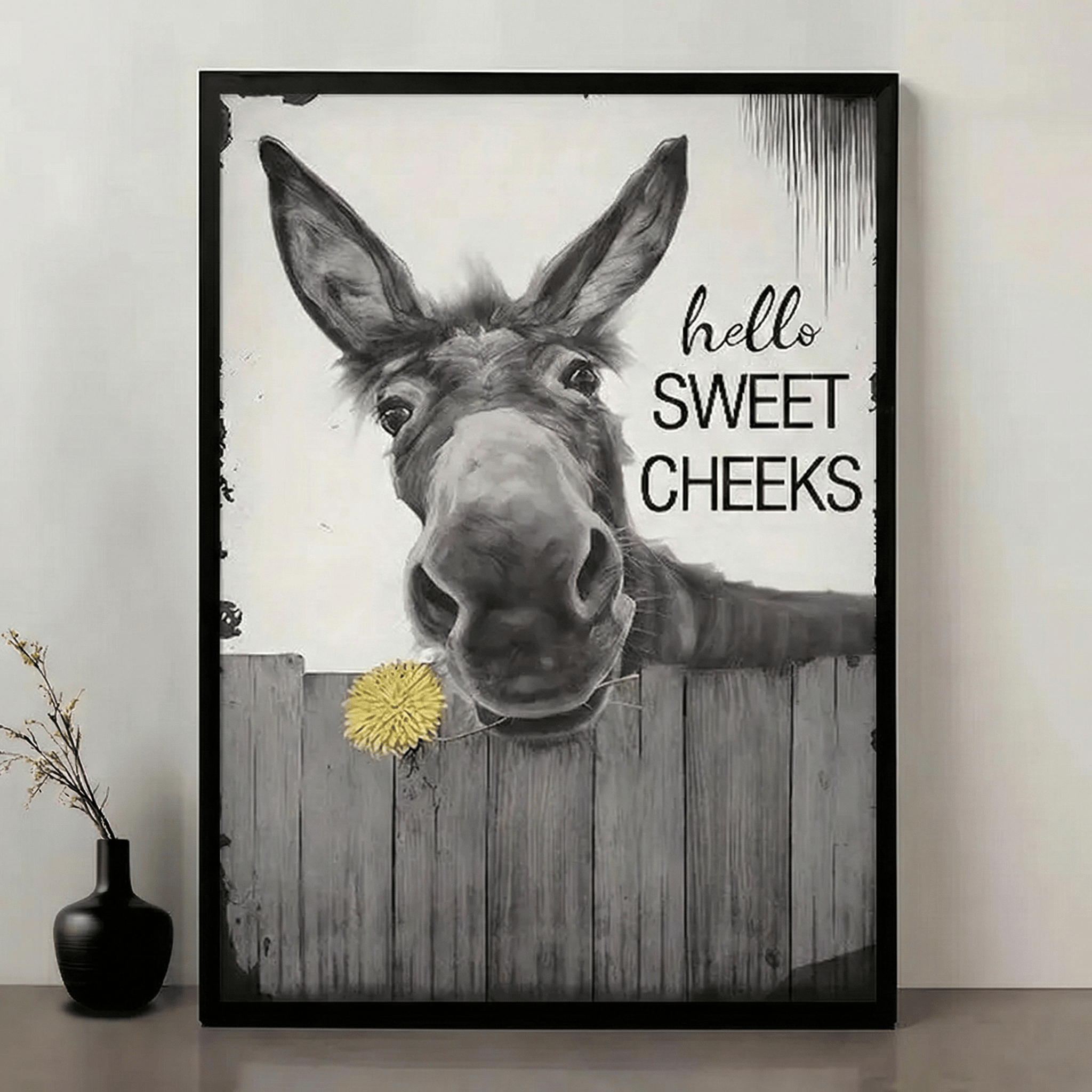 🚽Funny Bathroom Wall Art - "Nice Ass" Donkey Print