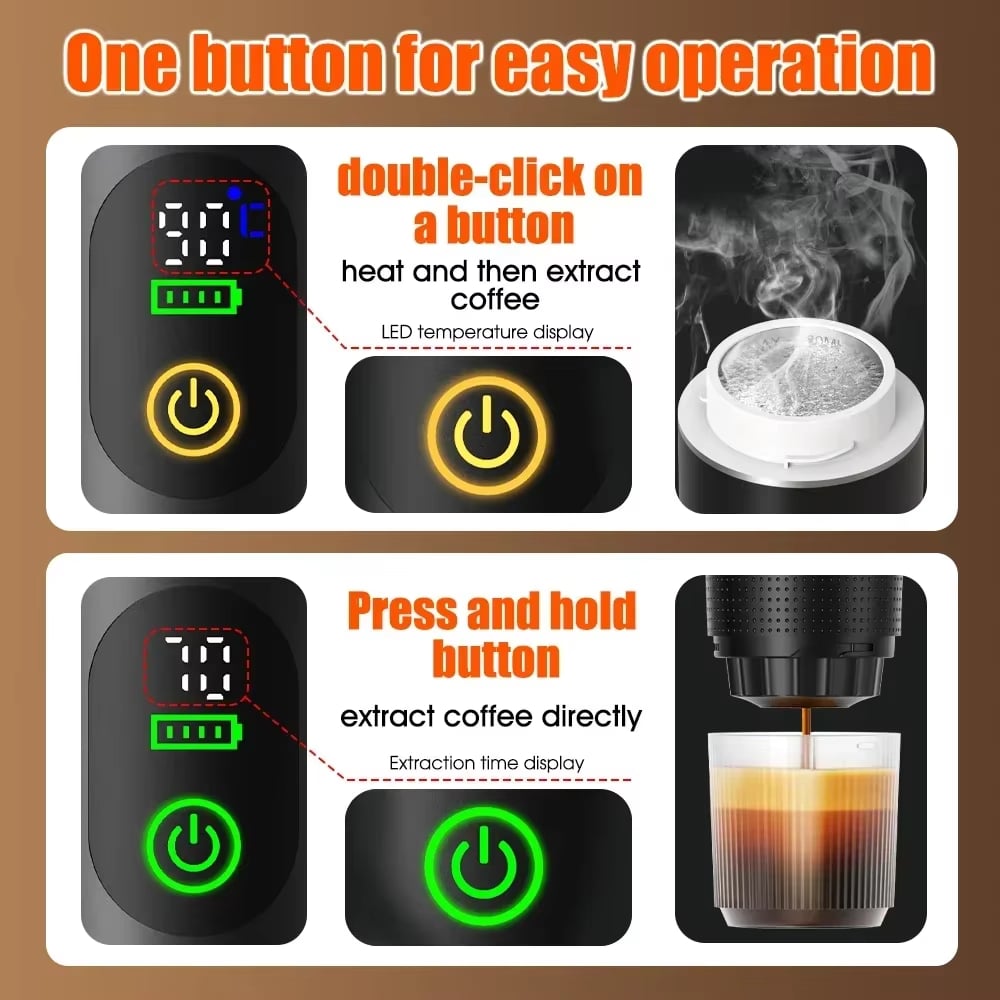 ☕3 in 1 Portable Coffee Maker for Small Capsules
