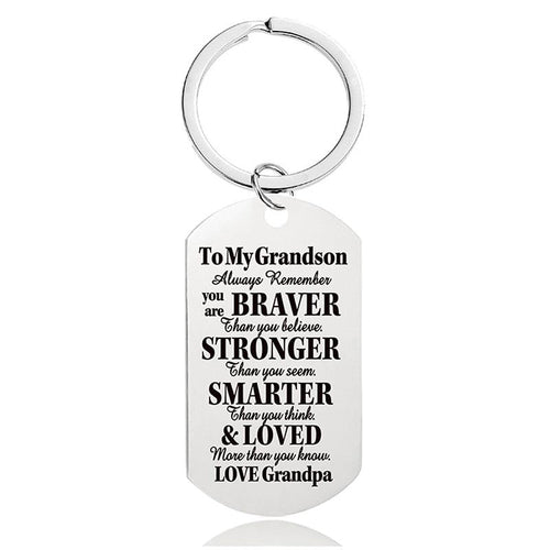Always Remember You Are Braver Than You Believe - Inspirational Keychain