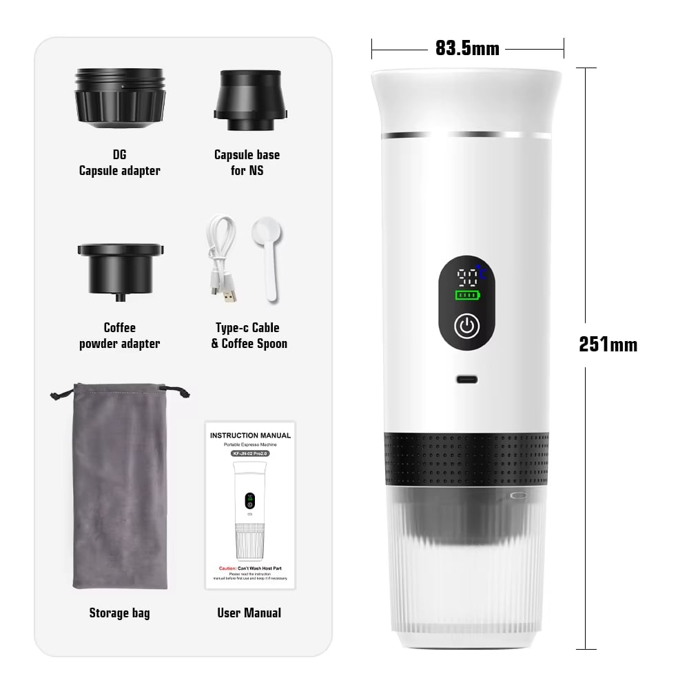 ☕3 in 1 Portable Coffee Maker for Small Capsules