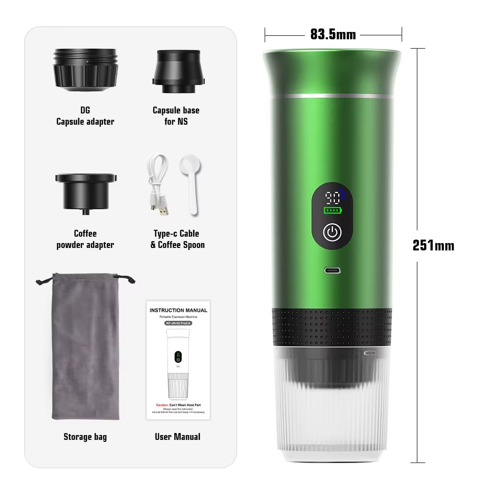 ☕3 in 1 Portable Coffee Maker for Small Capsules