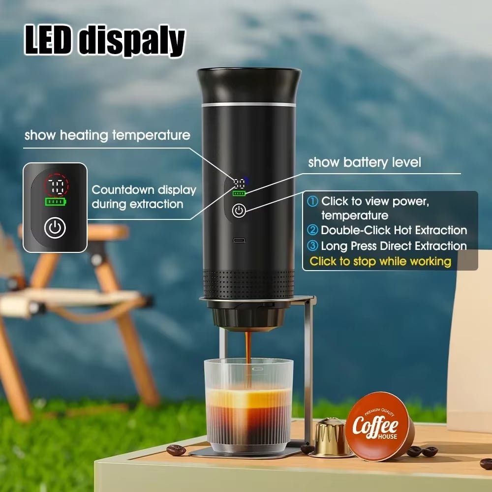 ☕3 in 1 Portable Coffee Maker for Small Capsules