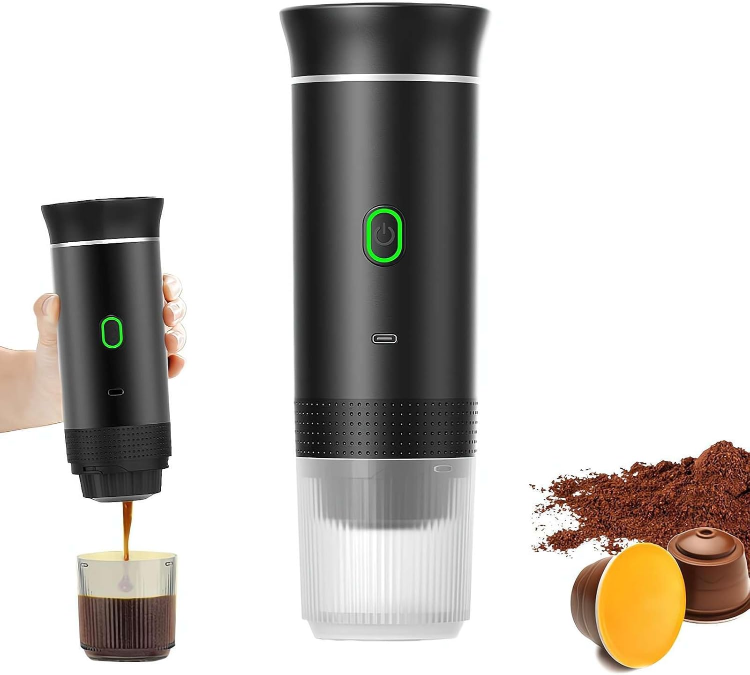 ☕3 in 1 Portable Coffee Maker for Small Capsules