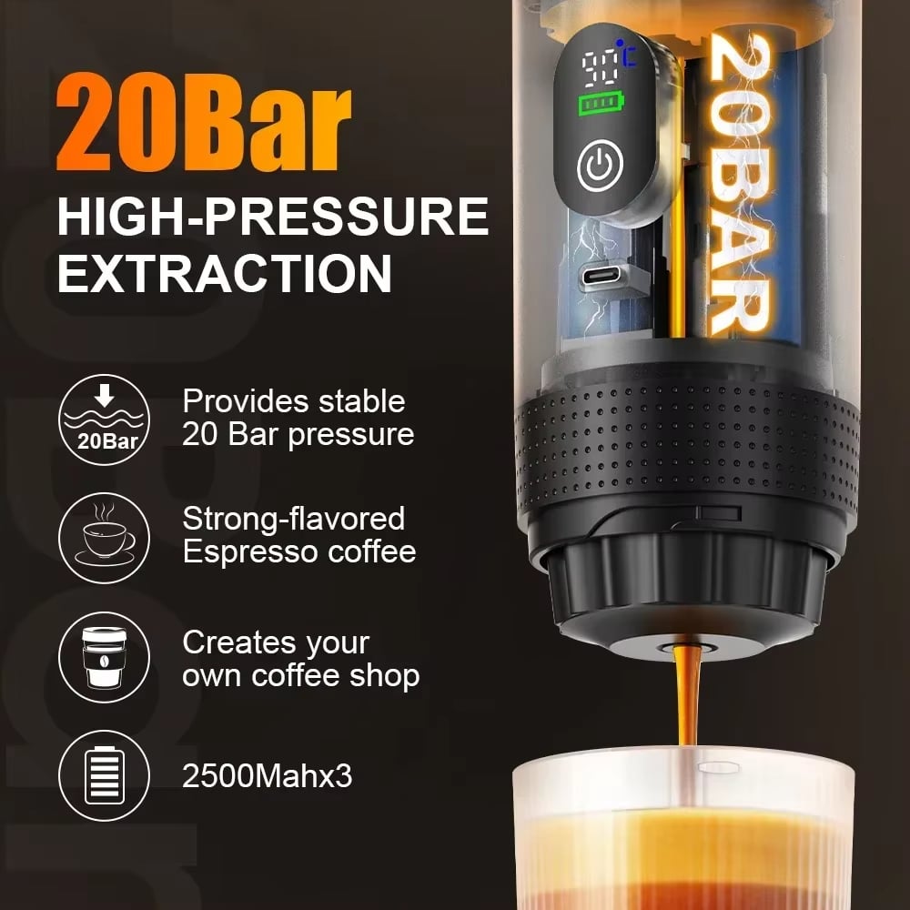 ☕3 in 1 Portable Coffee Maker for Small Capsules