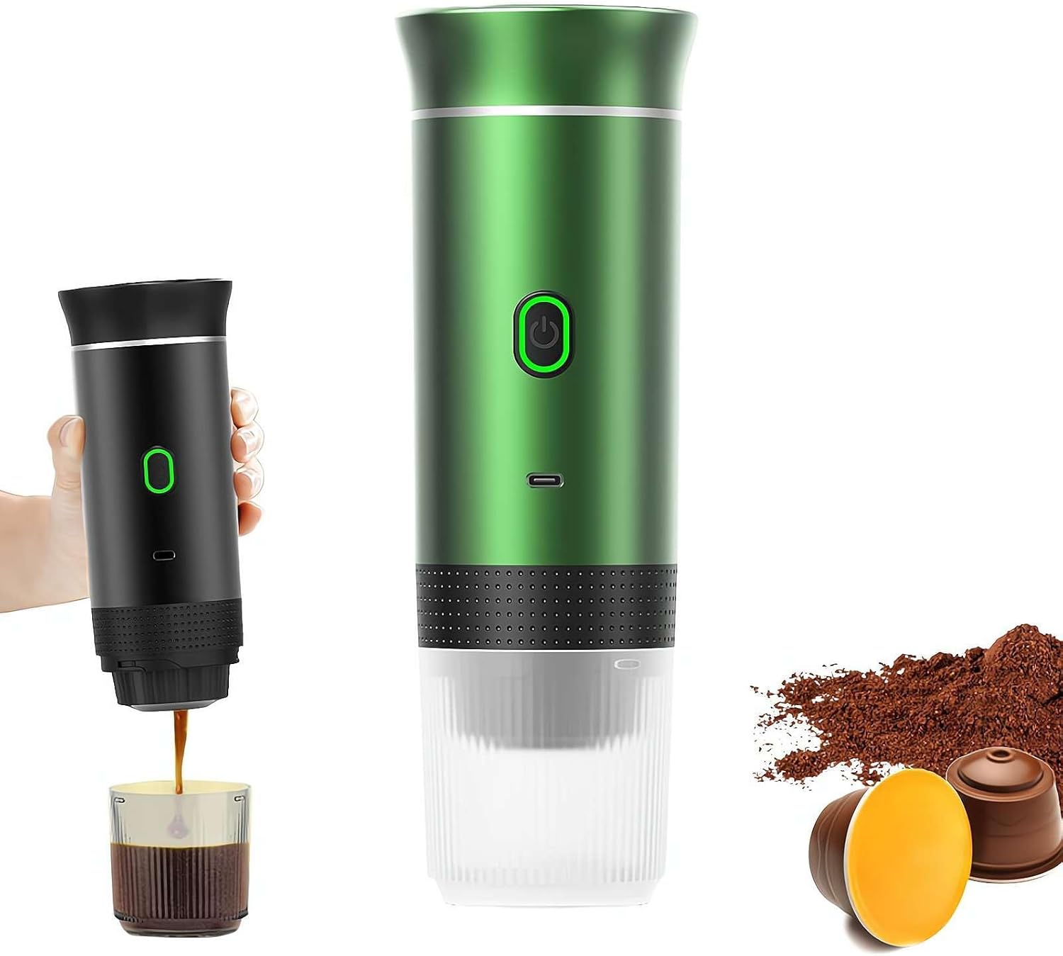 ☕3 in 1 Portable Coffee Maker for Small Capsules